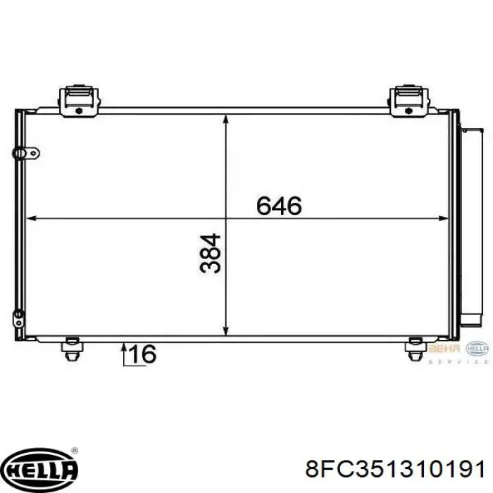 Condensador aire acondicionado 8FC351310191 HELLA