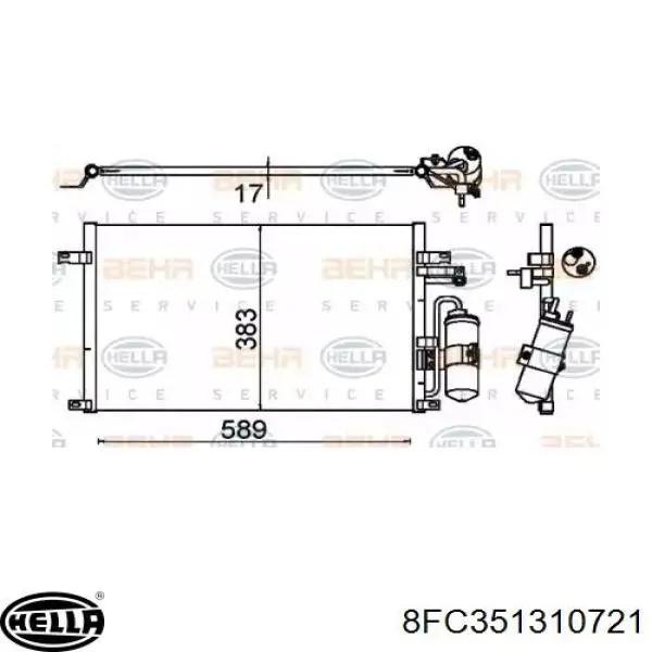 Радиатор кондиционера 8FC351310721 HELLA