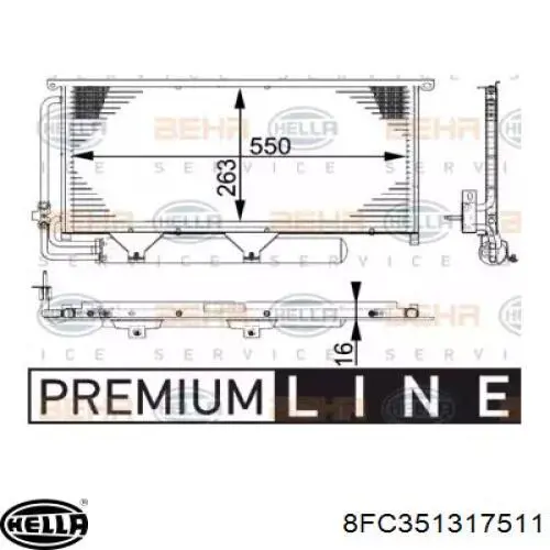 Радиатор кондиционера 8FC351317511 HELLA