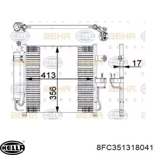 Радиатор кондиционера 8FC351318041 HELLA