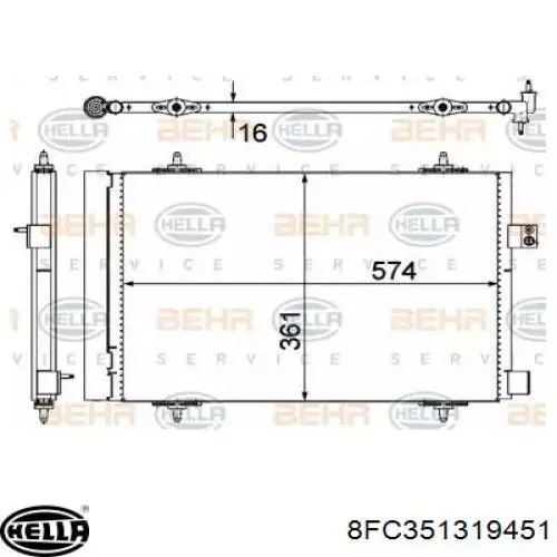 Радиатор кондиционера 8FC351319451 HELLA