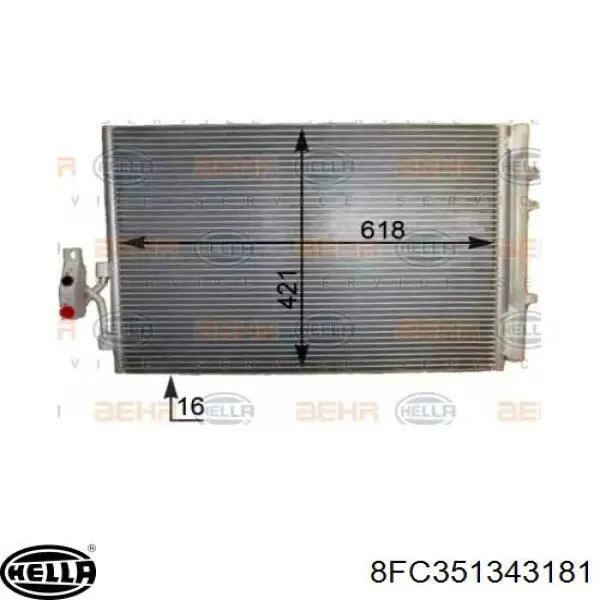 Радиатор кондиционера 20X1K8C2S Polcar