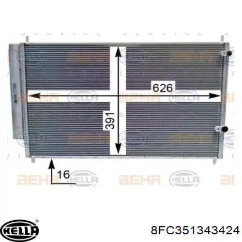 8FC351343424 HELLA радиатор кондиционера