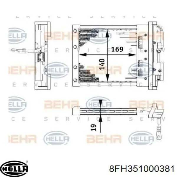 Радиатор печки 8FH351000381 HELLA
