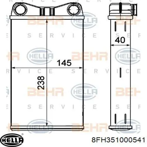 Радиатор печки 8FH351000541 HELLA