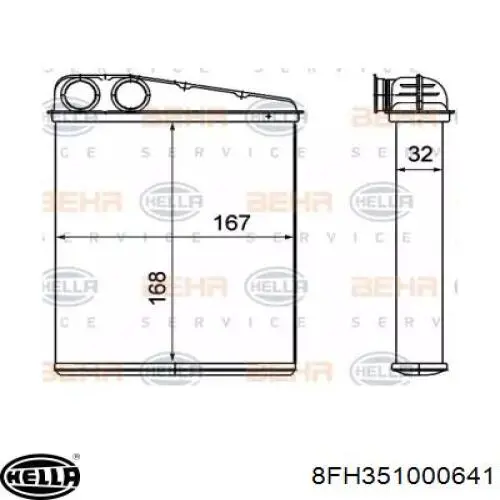 Радиатор печки 8FH351000641 HELLA