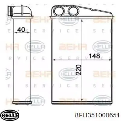 Радиатор печки 8FH351000651 HELLA