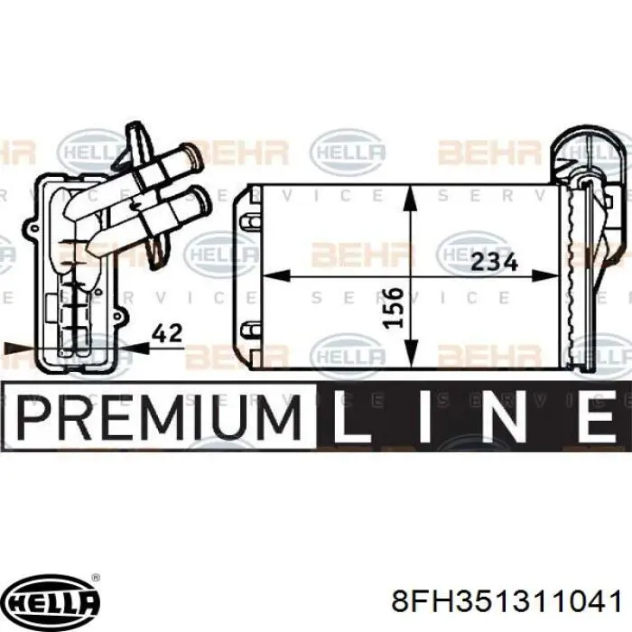 Радиатор печки 8FH351311041 HELLA