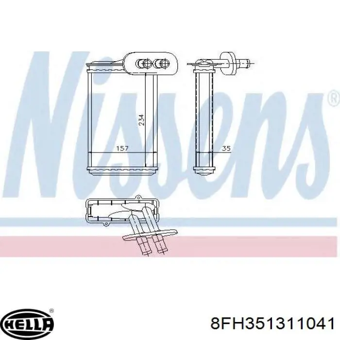 Радиатор печки (отопителя) HELLA 8FH351311041 цена, от 15.14 USD