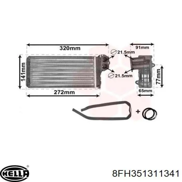 Радиатор печки для PEUGEOT 206 (I, II)
