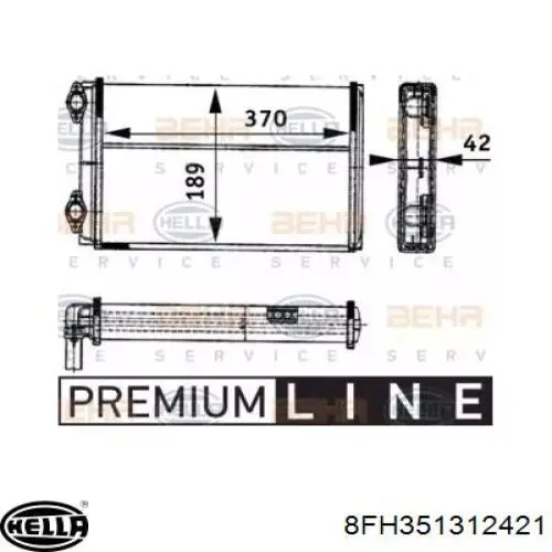 Радиатор печки 8FH351312421 HELLA