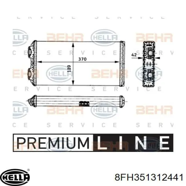 Радиатор печки 8FH351312441 HELLA