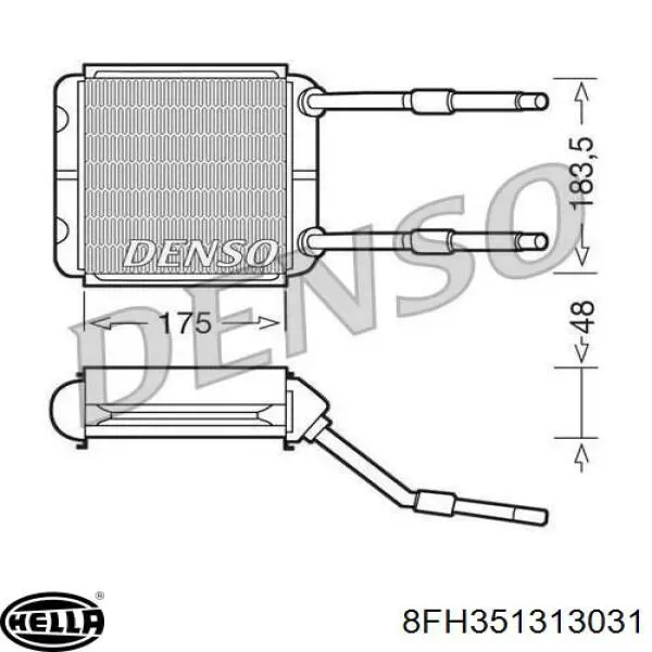 Радиатор печки (отопителя) Opel 03095243 цена, от 25.08 USD