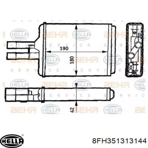 Радиатор печки 8FH351313144 HELLA