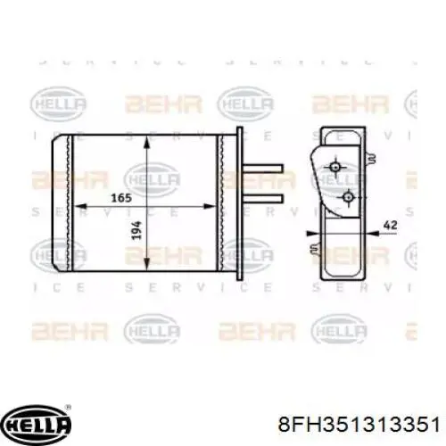 Радиатор печки 8FH351313351 HELLA