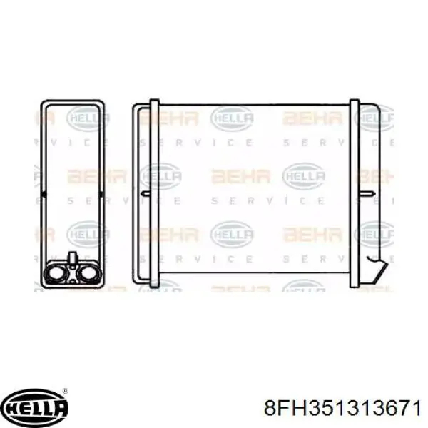 Радиатор печки 8FH351313671 HELLA