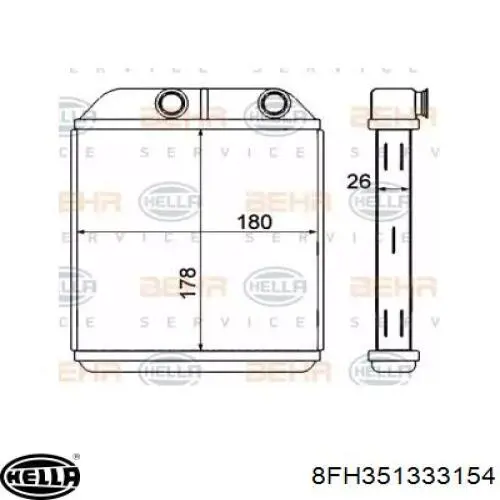 Радиатор печки 8FH351333154 HELLA