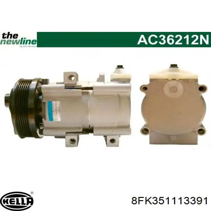Купить 8FK351113391 HELLA Компрессор климатической установки