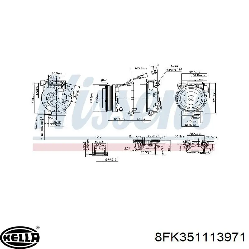 Насос кондиционера HELLA 8FK351113971