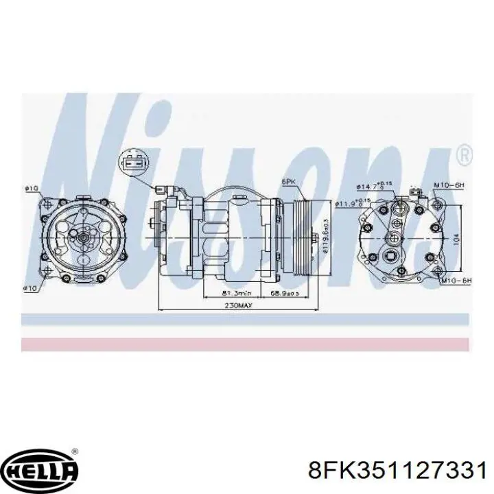 Компрессор кондиционера 7340657 Ford