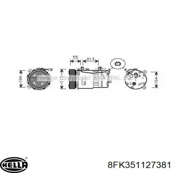 Компрессор кондиционера 8FK351127381 HELLA