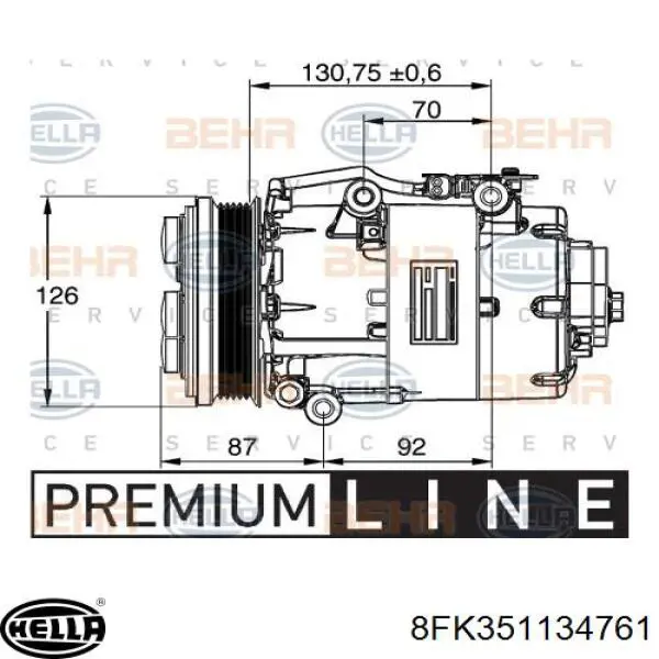 8FK351134761 HELLA Компрессор хладагента