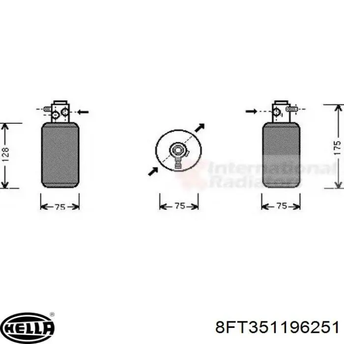 Купить 8FT351196251 HELLA Осушитель кондиционера