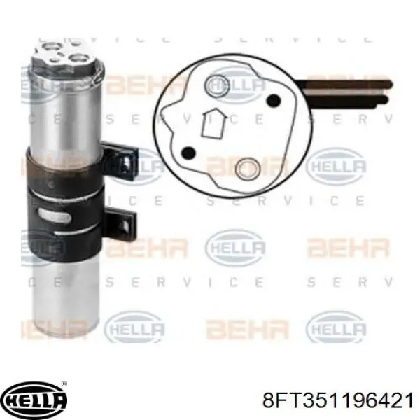Купить 8FT351196421 HELLA Осушитель кондиционера