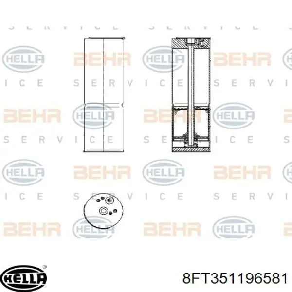 Receptor-secador del aire acondicionado 8FT351196581 HELLA
