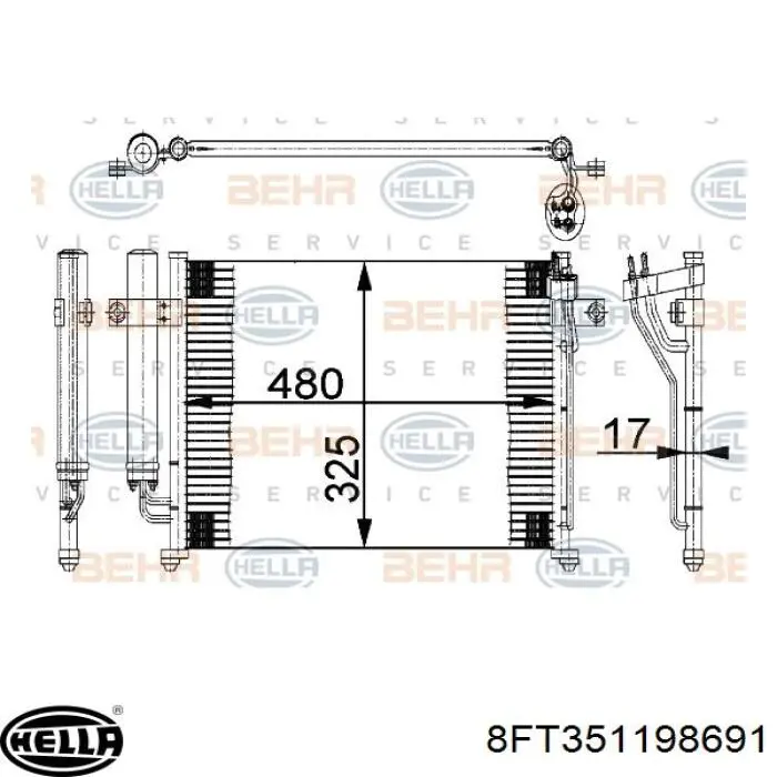 Осушитель кондиционера 8FT351198691 HELLA