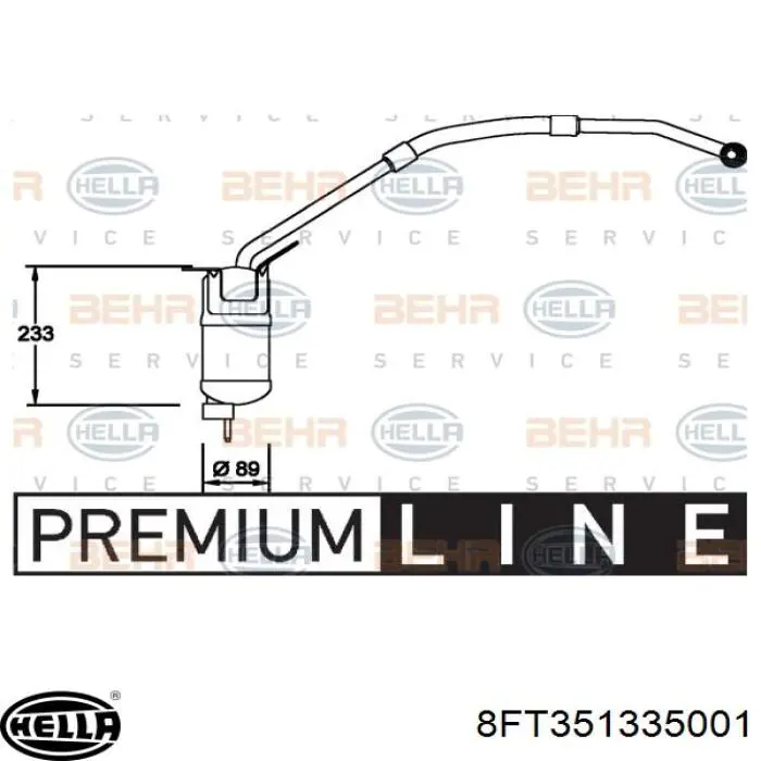 Receptor-secador del aire acondicionado 8FT351335001 HELLA