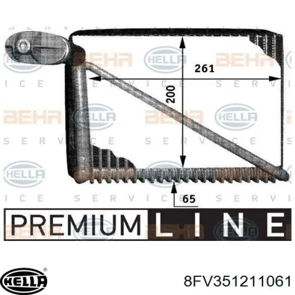 Evaporador, aire acondicionado 8FV351211061 HELLA