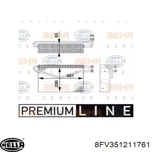 Испаритель кондиционера 8FV351211761 HELLA