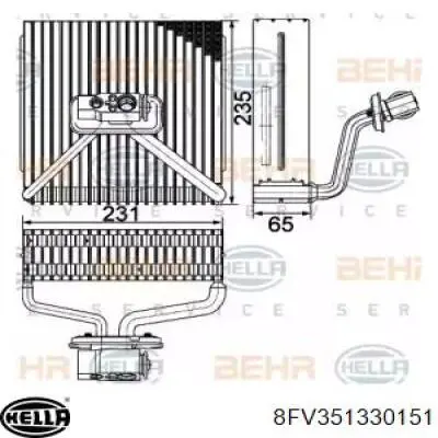 Испаритель кондиционера 8FV351330151 HELLA