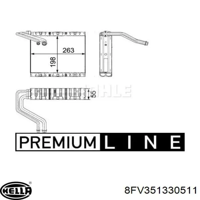 Испаритель кондиционера 8FV351330511 HELLA