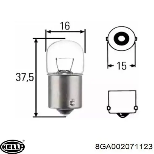 Лампочка 8GA002071123 HELLA