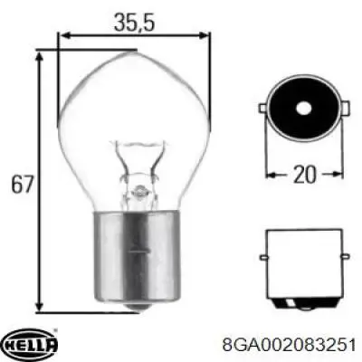 Лампочка HELLA 8GA002083251