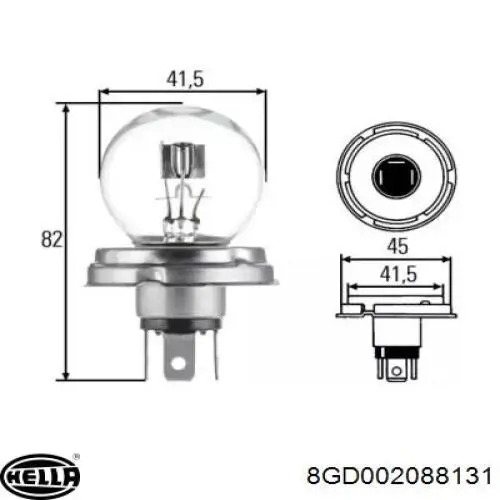 Лампочка галогенная 8GD002088131 HELLA