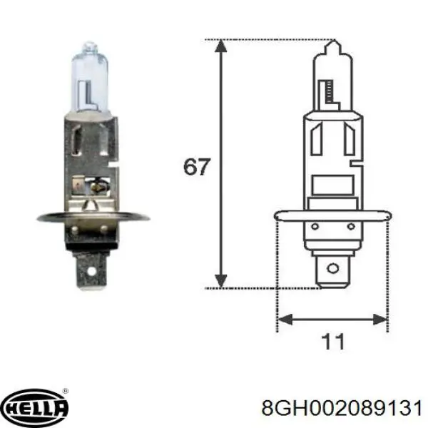 Лампочка галогенная 8GH002089131 HELLA