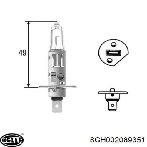 Лампочка галогенная 8GH002089351 HELLA