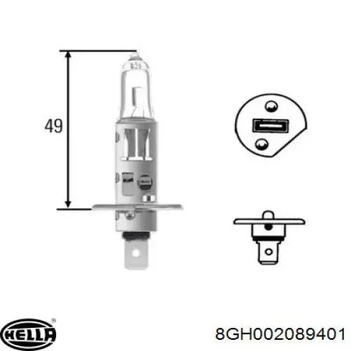 Лампочка галогенная 8GH002089401 HELLA