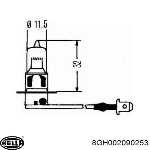 Лампочка галогенная 8GH002090253 HELLA