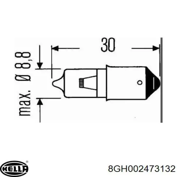 Лампочка накаливания HELLA 8GH002473132 цена, от 7.35 USD