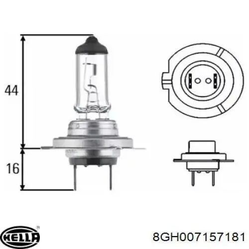 Лампочка галогенная 8GH007157181 HELLA