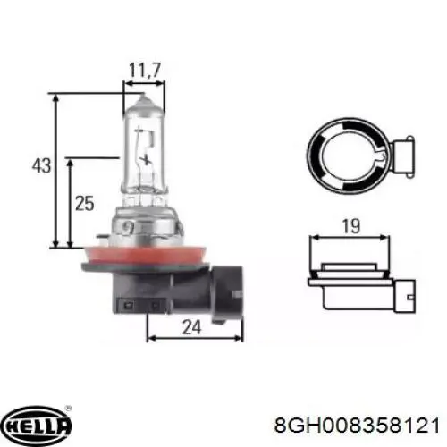 Лампочка 8GH008358121 HELLA