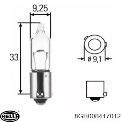 Лампочка 8GH008417012 HELLA