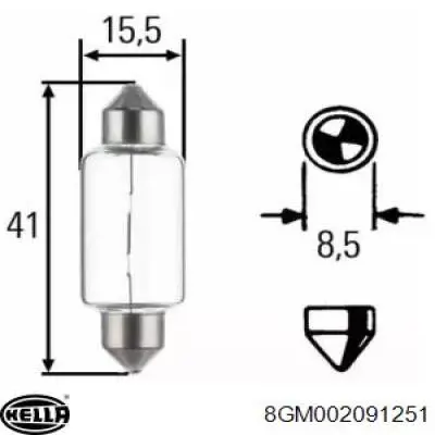 Лампочка освещения салона 8GM002091251 HELLA