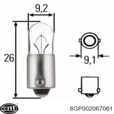 Лампочка 8GP002067061 HELLA