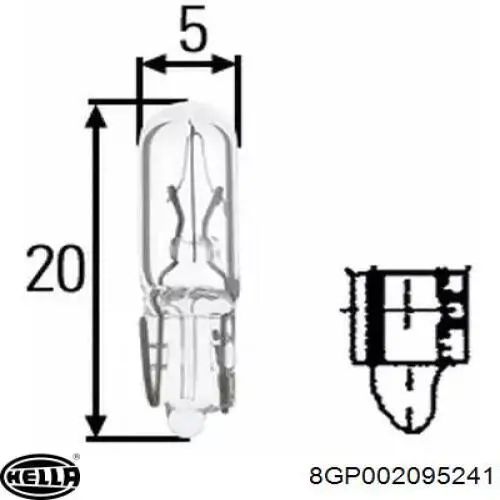 Лампочка 8GP002095241 HELLA