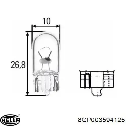 Лампочка освещения салона 8GP003594125 HELLA